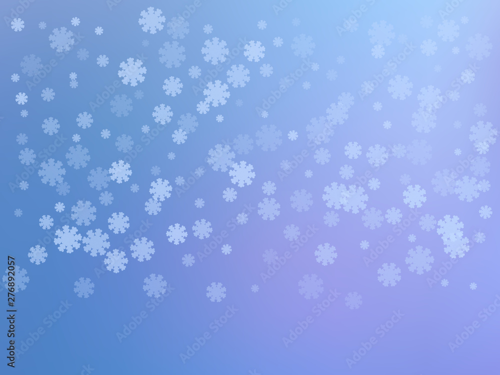 Winter blue background with snowflakes. Vector illustration. Chr