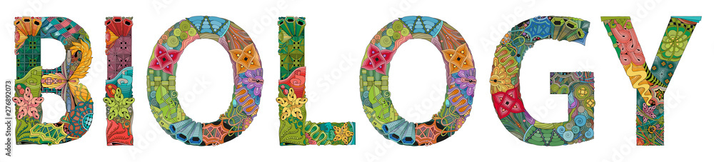 Word Biology. Vector zentangle object for decoration Stock Vector ...