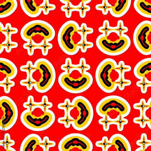 Clown makeup face pattern seamless. funster mask background