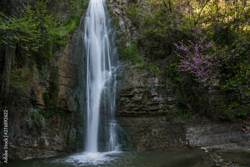 botanical garden waterfall and stream in tbilisi