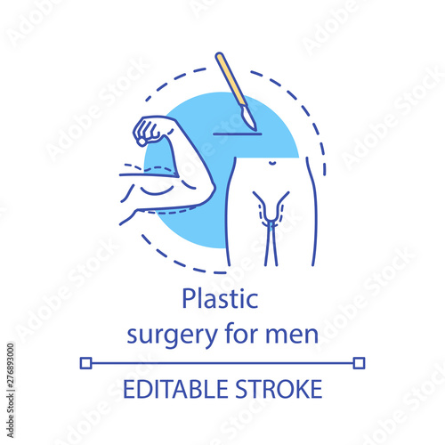 Plastic surgery for men concept icon