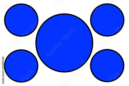 Blue Circular Banners  Black Border and White Background. Use for Illustration purpose  background  website  businesses  presentations  Product Promotions.. Empty Circles for Text  Data Placement.