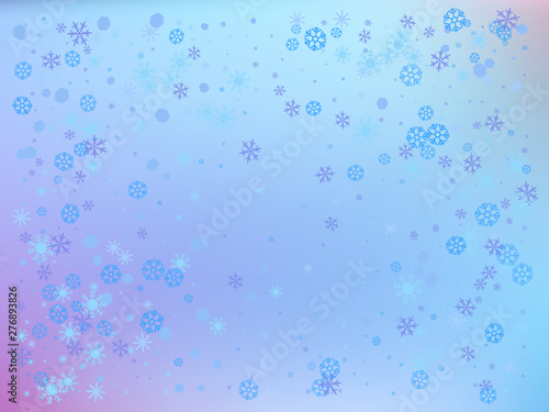 Winter blue background with snowflakes. Vector illustration.
