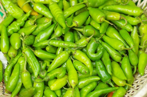 Fresh green chillies sale in Ethiopia, February 2019