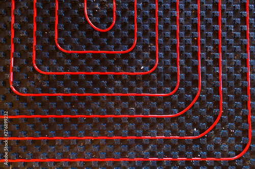Принти на полотні Underfloor surface heating pipes. Low temperature heating concept