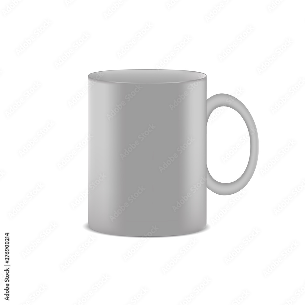 White Coffee Cup - Realistic Vector Illustration - Isolated On White Background White Coffee Cup - Realistic Vector Illustration - Isolated On White Background