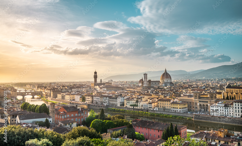 Florence - Italy, panorama of Firenze - obrazy, fototapety, plakaty 
