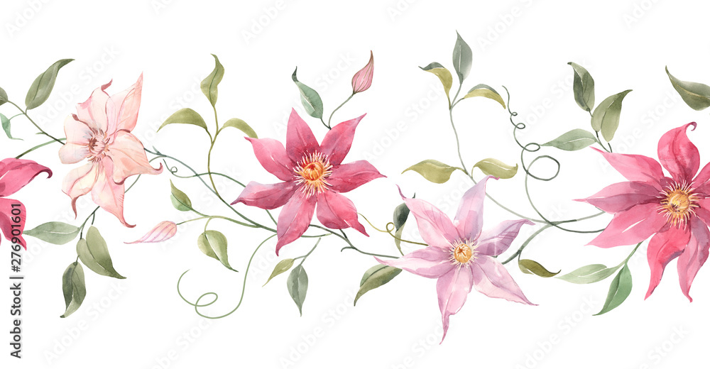 Obraz premium Watercolor floral pattern