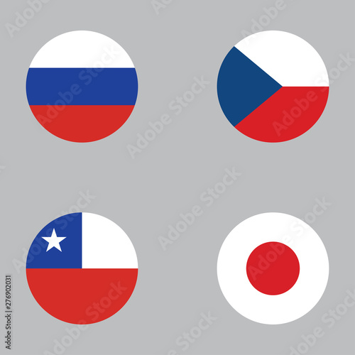 Free Download Round button national flag of Russia, Czech Republic, Chile, Japan Country flag icon - GFXLoad