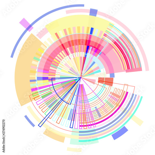 Disk of colored geometric shapes