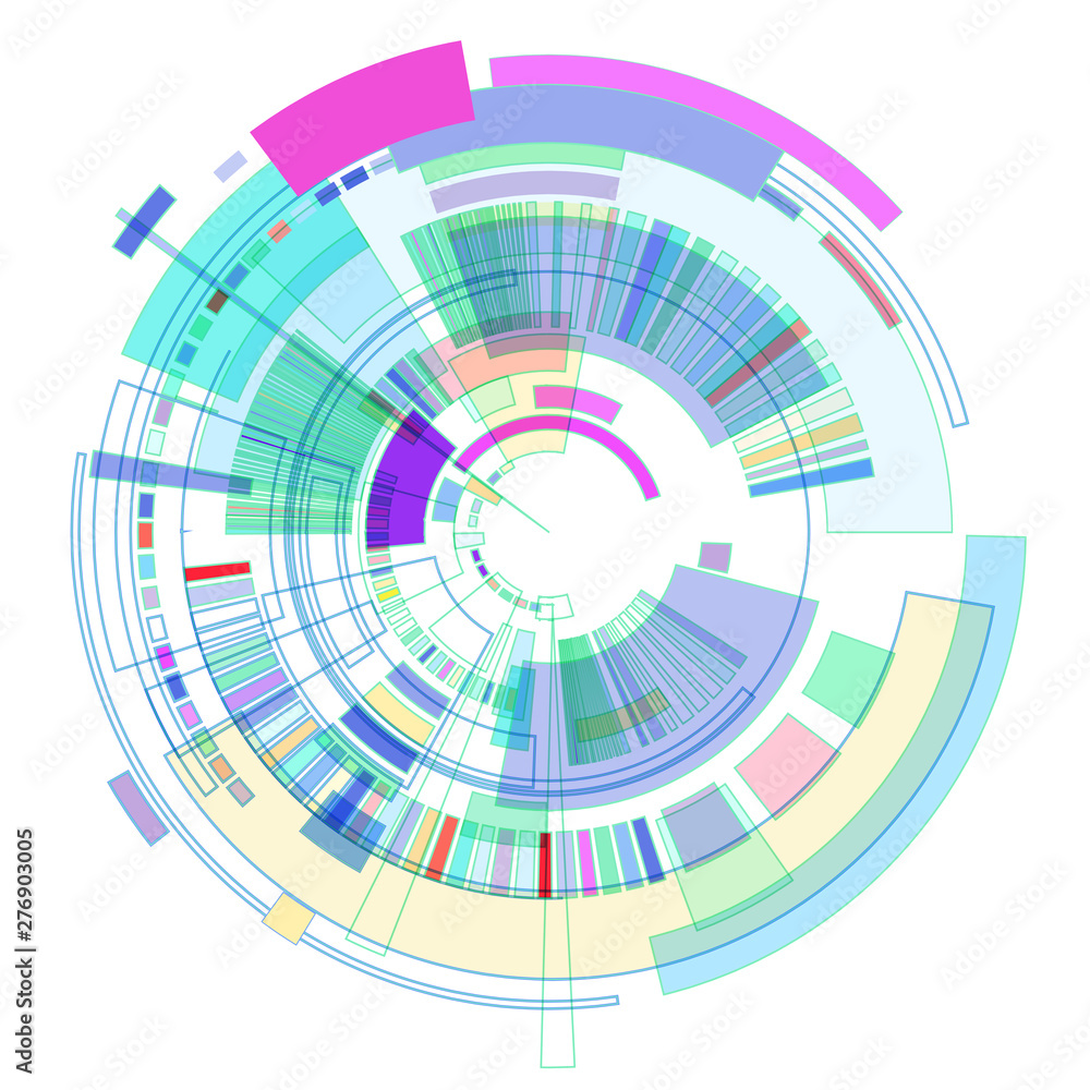 Circle of colored geometric shapes Circle of colored geometric shapes