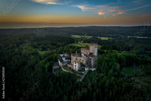 Landstejn Castle is a 13th-century castle district of South Bohemia, Czech Republic. The earliest written record of the castle is from 1231.It is one of the oldest structures in Europe. © Marek