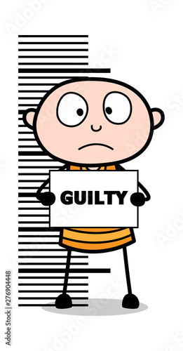 Feeling Guilty - Cartoon thief criminal Guy Vector Illustration