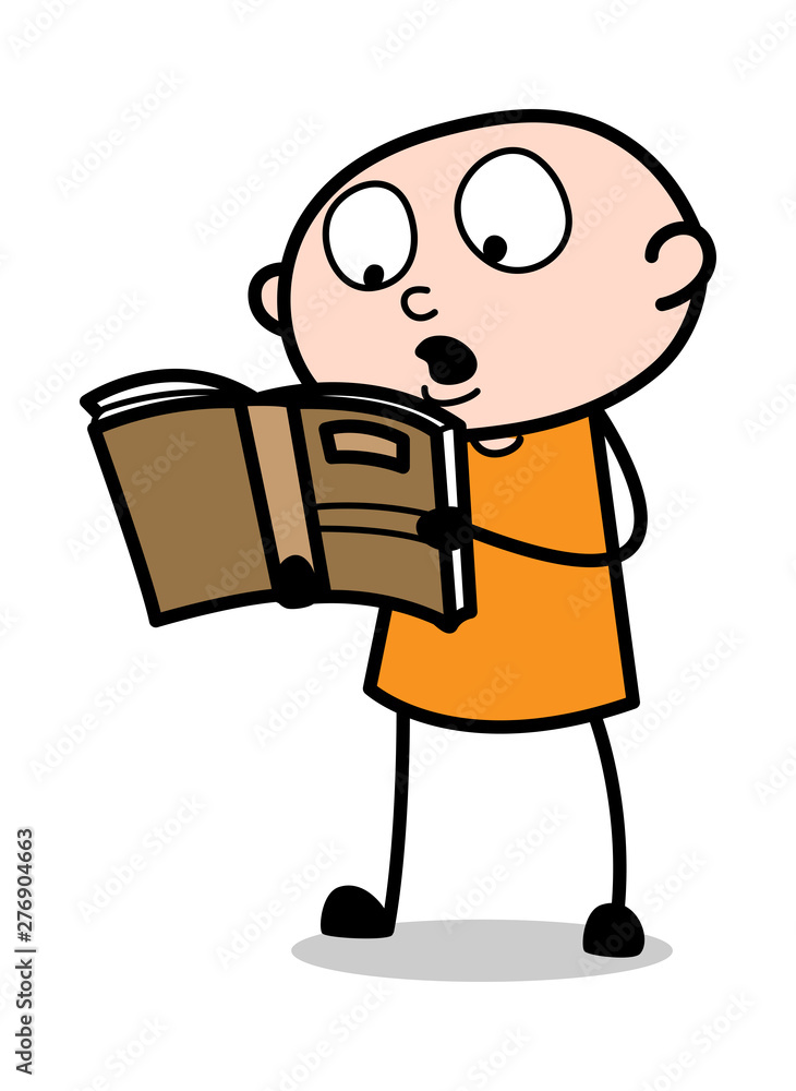 Reading Book - Cartoon thief criminal Guy Vector Illustration Reading Book - Cartoon thief criminal Guy Vector Illustration