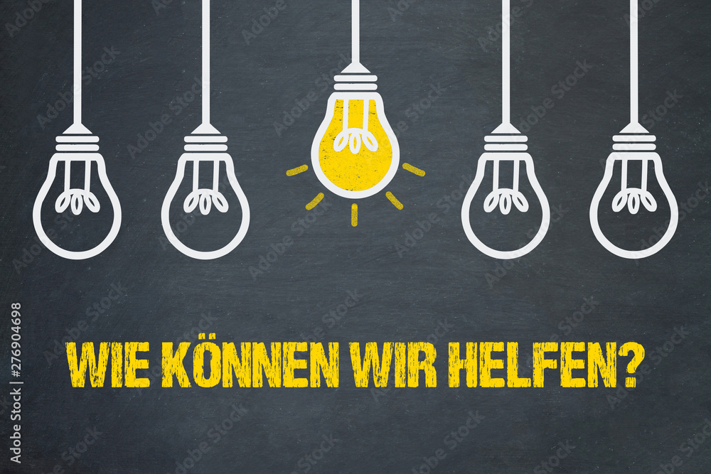 Naklejka premium Wie können wir helfen?