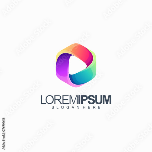 colorful media logo design vector illustration
