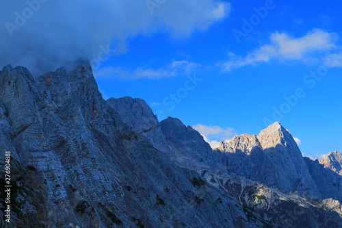 Clouds in high Alpine mountains