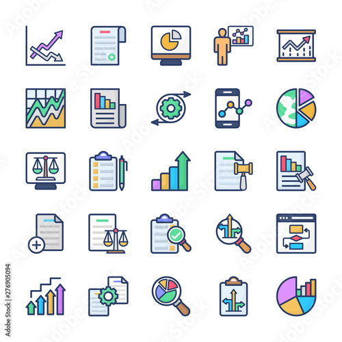 Wallpaper Mural Chart Analysis Flat Vectors Pack  Torontodigital.ca