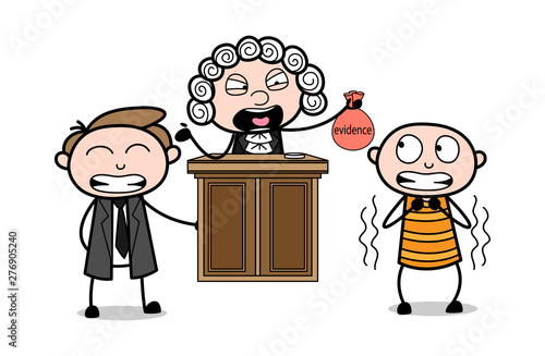 Judge Shouting on Criminal After Getting Evidence Vector Illustration