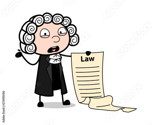 Magistrate Presenting a Law Rules List Vector Illustration