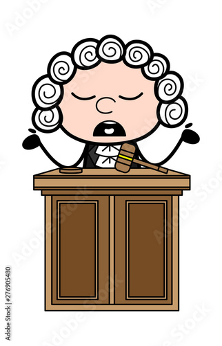 Cartoon Judge Neglecting Vector Illustration