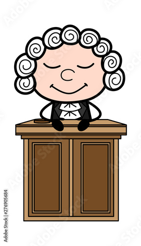 Smiling Cartoon Judge Vector Illustration