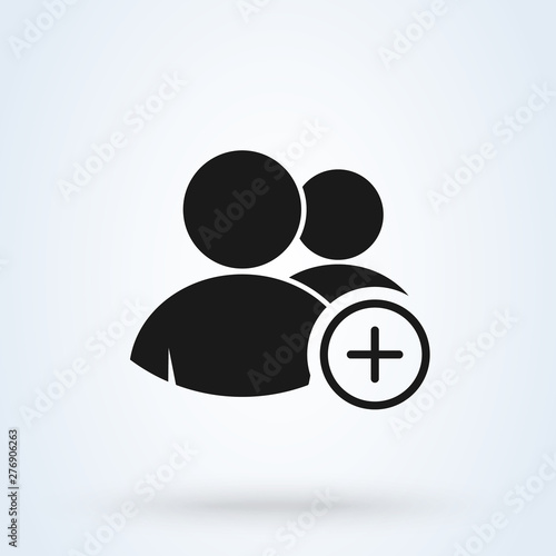 Add and Plus Group. Simple vector modern icon design illustration.