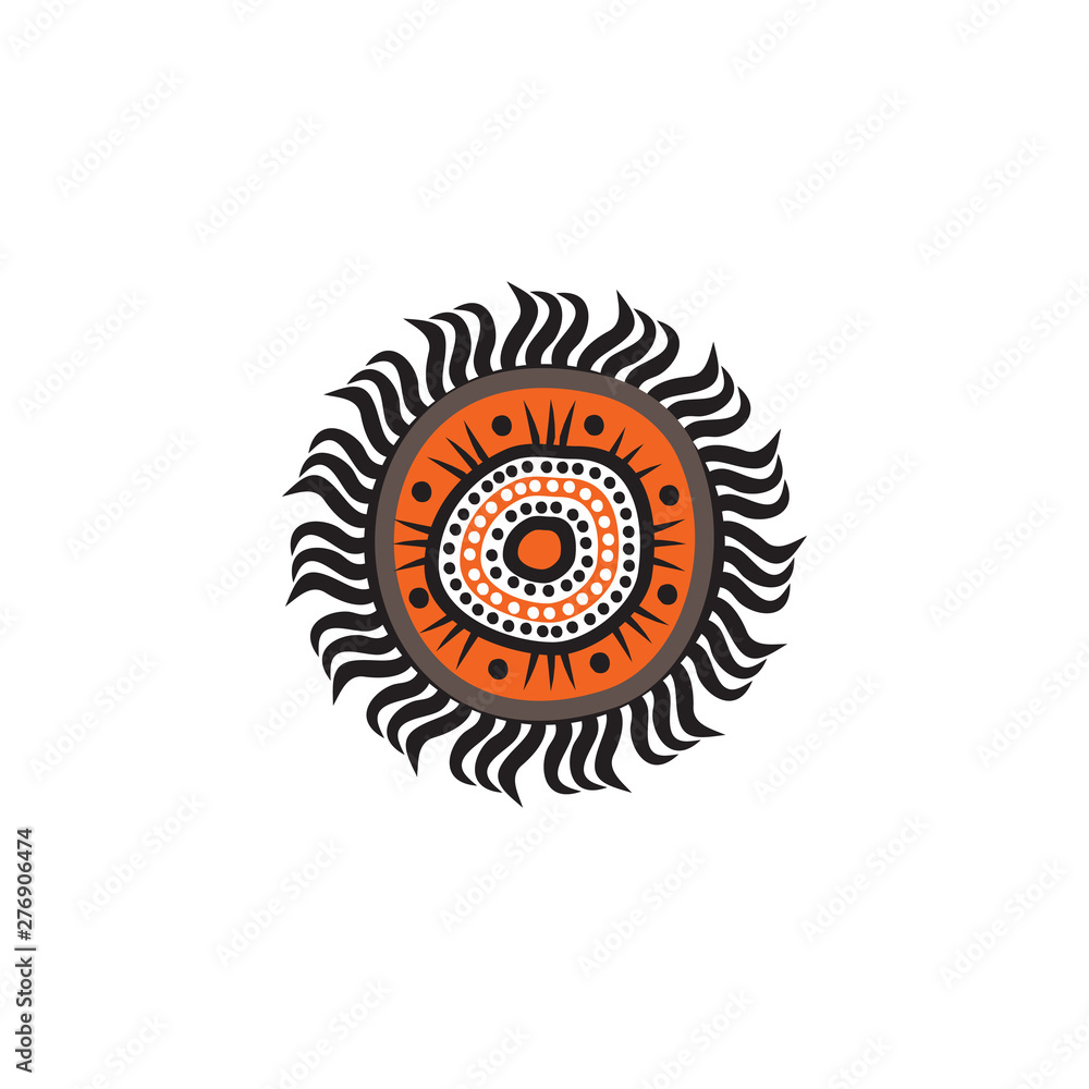 Aboriginal art dots painting icon logo design Aboriginal art dots painting icon logo design