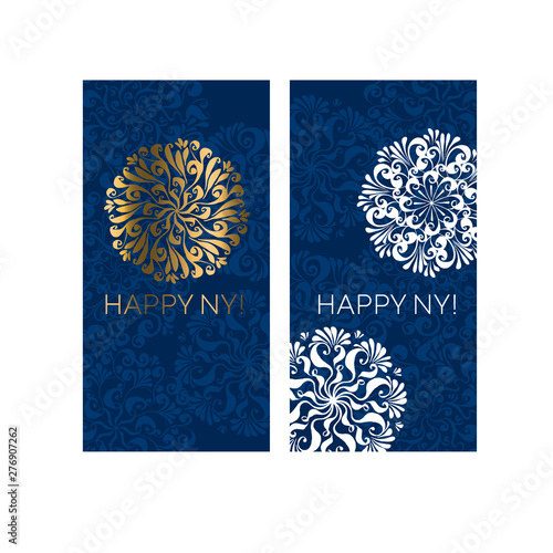 Glamour white and gold classic snowflake card