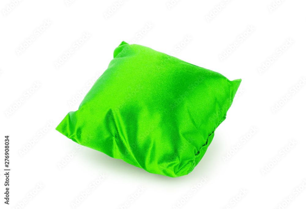 Bright green pillow isolated on white Bright green pillow isolated on white