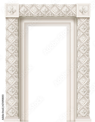 Baroque architectural door facade frame