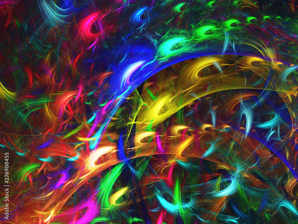 rainbow abstract fractal background 3d rendering illustration