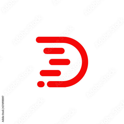 D letter initial logo design vector template