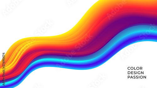 Colorful wavy flows of a fluid lines of a liquid shapes with a smooth splash of color. Eps10.