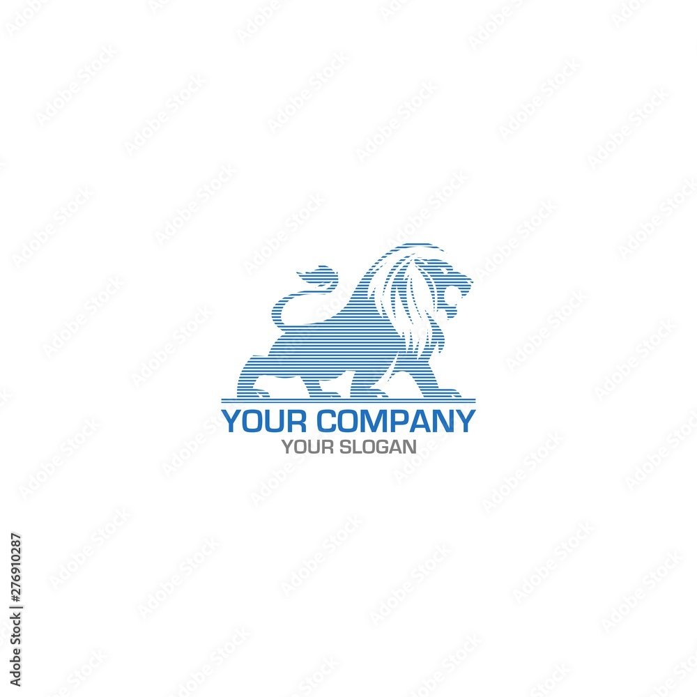 Line Lion Logo Design Vector
