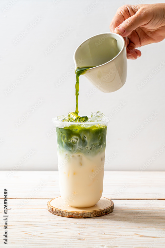 iced matcha latte green tea Stock Photo Adobe Stock