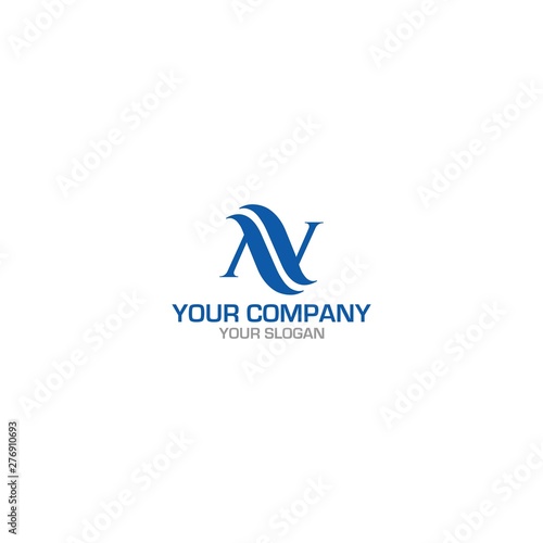 AV Wave Logo Design Vector