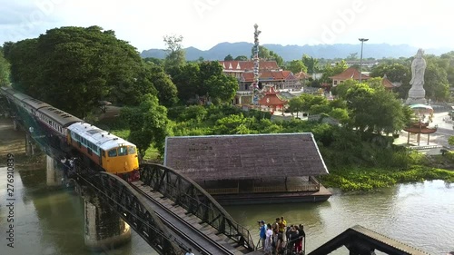 World War II bridge death railway, Kwai River Bridge in Kanchanaburi Thailand.