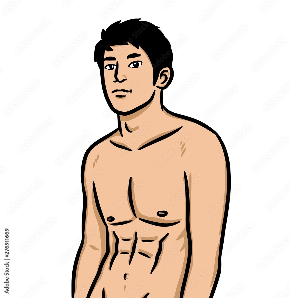Cartoon sexy man on white background Cartoon sexy man on white background