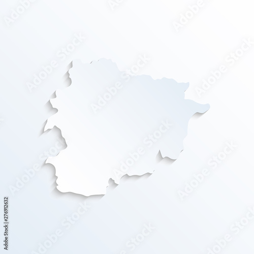 Andorra map. paper style on white background Simple