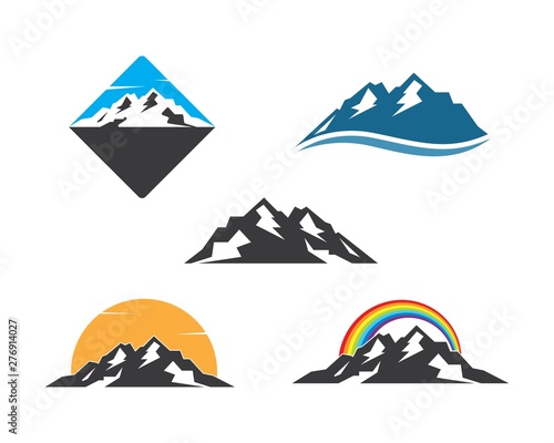 High Mountain icon Logo vector illustration design