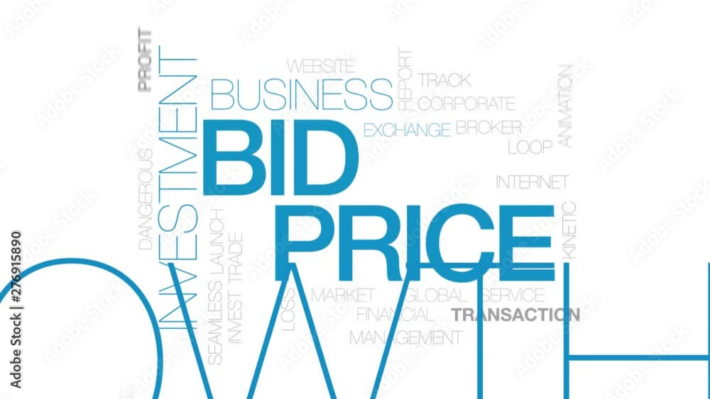 Bid price animated word cloud. Kinetic typography. Bid price animated word cloud. Kinetic typography.