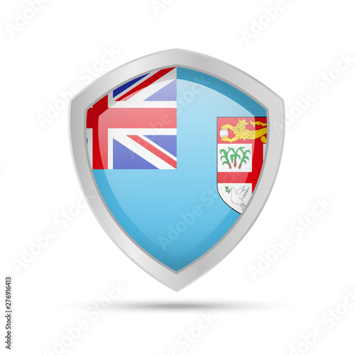 Shield with Fiji flag on white background. Free Download Shield with Fiji flag on white background. - GFXLoad
