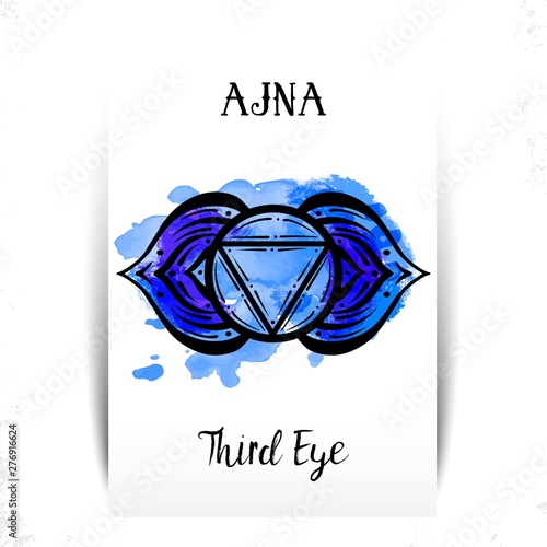 Circle mandala pattern. Ajna chakra vector illustration.