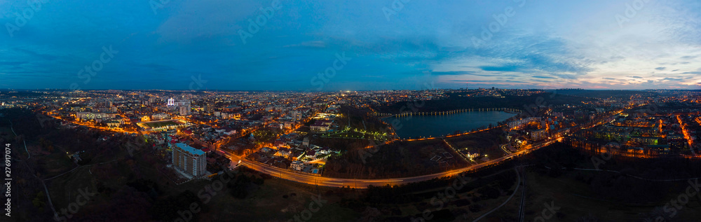 Aerial drone panoramic view of Chisinau