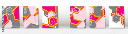 Abstract cover with hexagon elements. book design concept. Futuristic business layout.