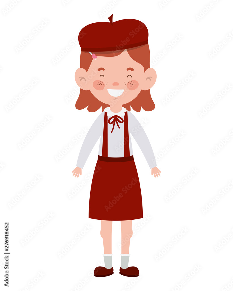 student girl standing smiling on white background student girl standing smiling on white background