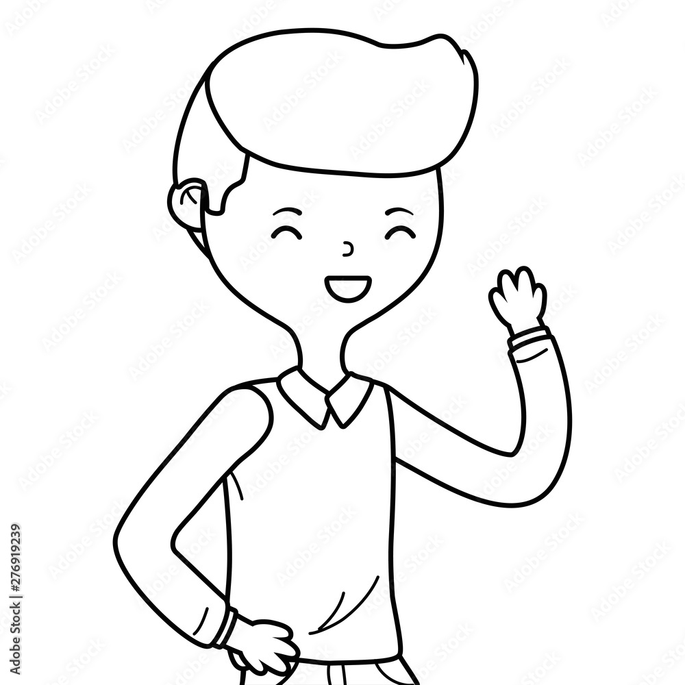 Teenager boy cartoon design vector illustrator