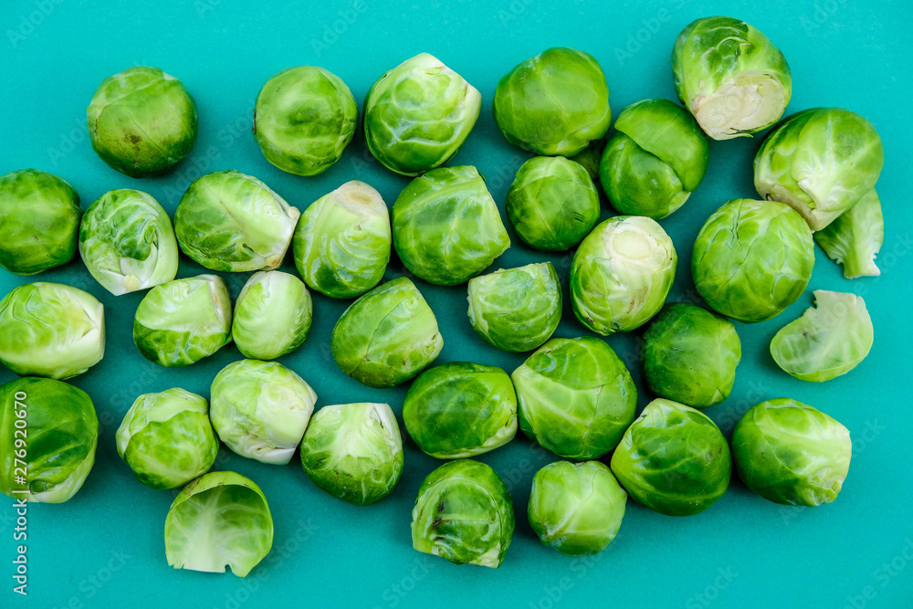 Prepared Raw Uncooked Brussel Sprouts Prepared Raw Uncooked Brussel Sprouts