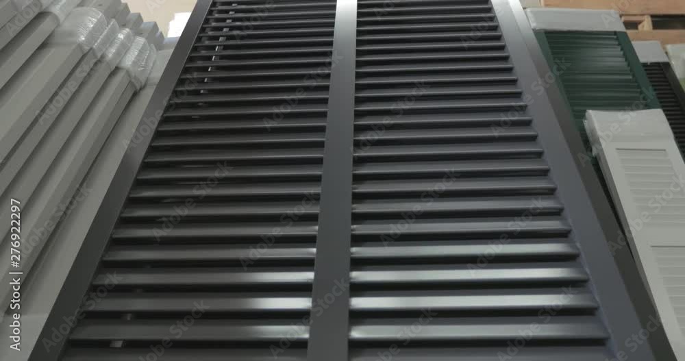 Window shutters in a warehouse Window shutters in a warehouse